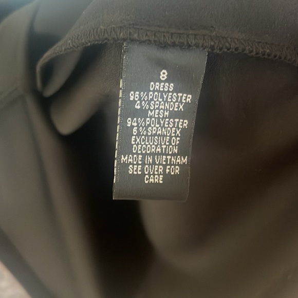 Brand New AGB Black Sheath Dress Mesh Bell Sleeves w/ Embroidered Flowers Floral - Picture 13 of 15